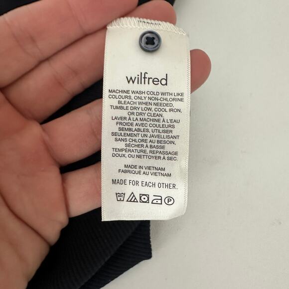 NWT Wilfred women Harlequin bodysuit long sleeve size XS black deep v-neck sexy - Picture 10 of 12